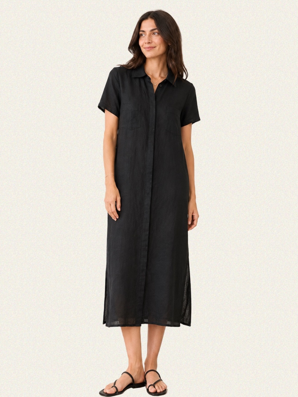 Vintage Tuzzi Linen-Blend Midi Dress